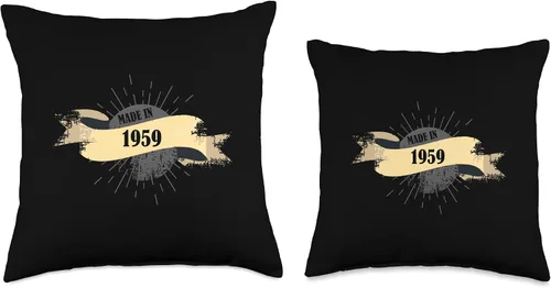 Miniatura 3 de Made in 1959 Birthday Vintage Retro Throw Pillow