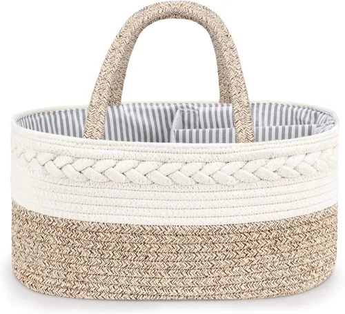 Miniatura 10 de Maliton Organizador de Pañales para Bebé Niño - Cuerda de Algodón para Cambiador, Almacenamiento de Guardería, Artículos Imprescindibles para Bebé