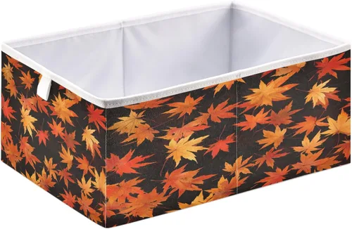 Miniatura 25 de Bolaz Organizadores de armario con hojas de otoño, conos de pino, cubos de almacenamiento, cestas para estantes para el hogar, habitación, oficina