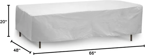 Miniatura 6 de Protective Covers Funda de mesa resistente a la intemperie, 60 x 66 pulgadas, mesa ovalada/rectangular, gris - 1152