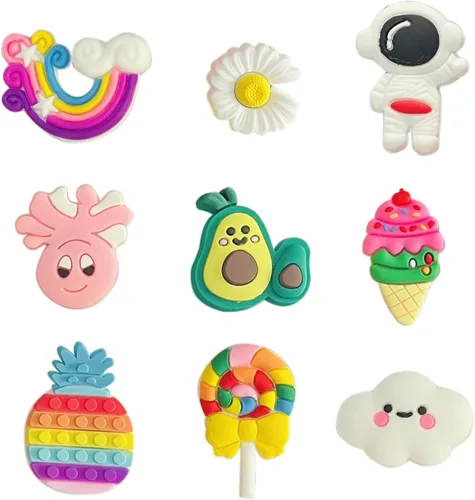 Miniatura 3 de monochef Dijes para zapatos para niñas y adolescentes paquete de 30 dijes de decoración de zapatos al azar, dijes de unicornio para zapatos