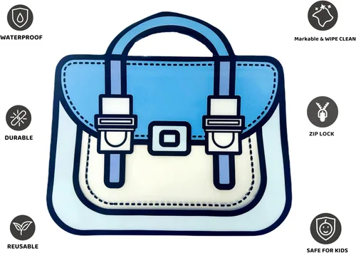 Miniatura 4 de Trendybag - Bolsas de regalo de fiesta con asa superior, color rojo y azul, 20 bolsas de cumpleaños con parte inferior de pie (L, color mixto)