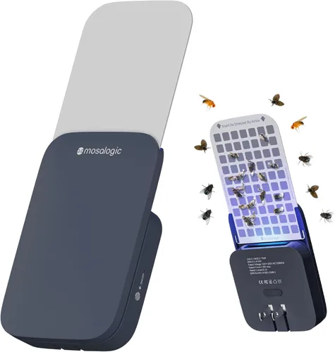 Miniatura 14 de Mosalogic - Trampa para moscas y otros insectos enchufable, mata moscas de la fruta, atrapamoscas, atrapapolillas, atrayente UV, para 93 m² de Rosa