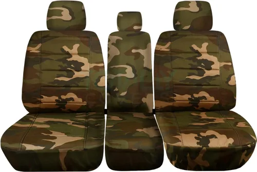 Miniatura 13 de Fundas de dos tonos para asiento de camionetas Ford F150 (butaca dividida 40/20/40 frontal) con consola o apoyabrazo, con o sin cinturones