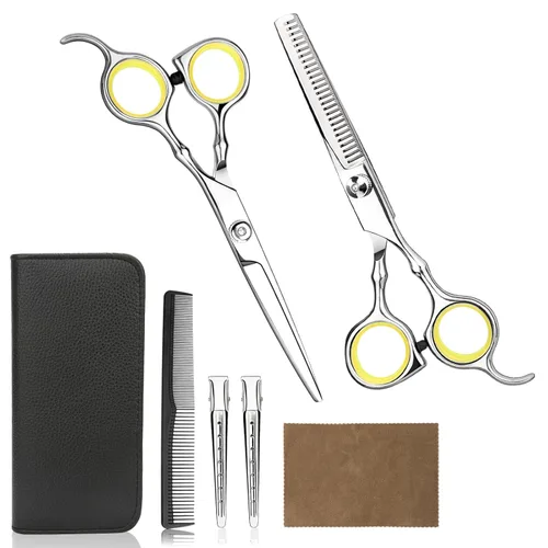 Miniatura 11 de Kit profesional de corte de pelo para el hogar, tijeras de corte de pelo para el hogar, peluquería/salón/kit de tijeras de adelgazamiento