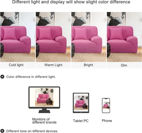 Miniatura 6 de uxcell Funda elástica para sofá, funda clásica sólida para sofás, sofá biplaza o sillón, muebles universales de poliéster elástico con una funda