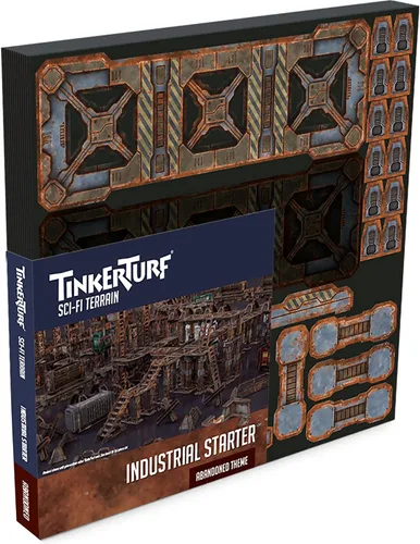 TinkerTurf Terreno de ciencia ficción: conjunto de inicio industrial, tema abandonado, robusto, asequible, terreno a todo color de gran apariencia,
