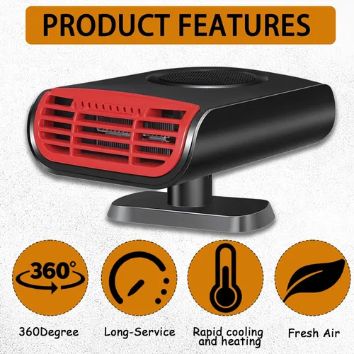 Miniatura 6 de Calentador y descongelador de 12 V - Calentador de coche portátil de 150 W que se conecta al encendedor de cigarrillos, doble función