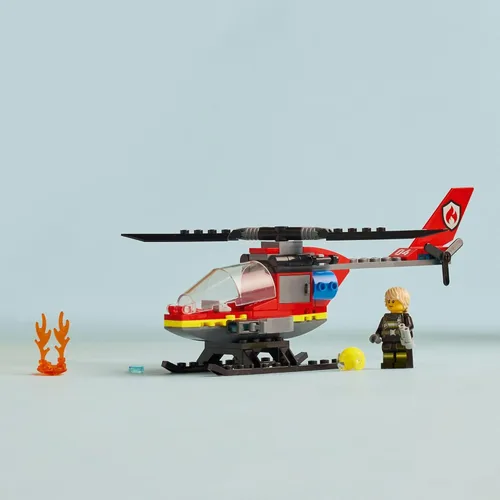 Miniatura 4 de LEGO City Fire Rescue Helicóptero de Rescate de Bomberos de Juguete, Set de Construcción con Piloto Minifigura de Bombero, Regalo Divertido