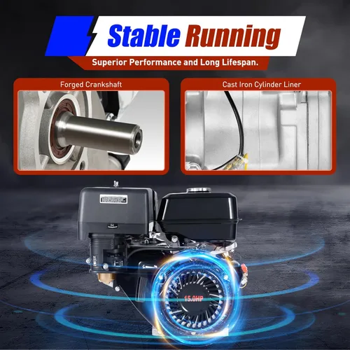 Miniatura 2 de Motor de gas de 4 tiempos 420CC 15HP Motor de gasolina OHV Motor de gasolina Recoil Pull Air Cooling 9KW 3600Rpm Go Kart Motor Single Cylinder