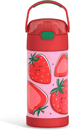 Miniatura 12 de THERMOS FUNTAINER - Botella de acero inoxidable con aislamiento al vacío y sorbete, capacidad de 12 onzas, para niños, azul Azul marino
