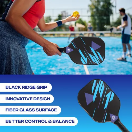 Miniatura 7 de Sevko - Juego de 2 palas de pickleball con superficie de fibra de vidrio, 4 bolas de pickleball y bolsa de transporte, paleta de pickleball