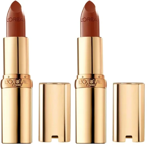 Miniatura 37 de L'Oreal Paris Colour Riche Original - Lápiz labial cremoso e hidratante satinado con aceite de argán y vitamina E, lava ardiente, 1 unidad Blazing