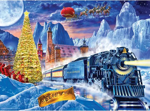 Miniatura 7 de MasterPieces Rompecabezas navideño de 100 piezas para niños, The Polar Express, 14 x 19 pulgadas