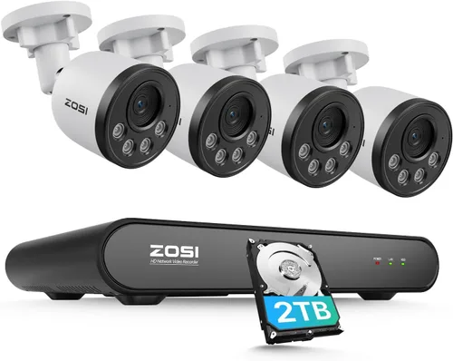 Miniatura 11 de ZOSI ZG1804E Cámara adicional de 4MP con audio, cámara de seguridad PoE para exteriores con visión nocturna, detección humana inteligente, IP66