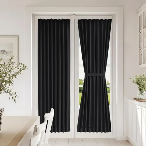 Miniatura 66 de Vatge - Cortinas autoadhesivas para puerta francesa, tratamiento de ventana con filtro de luz sin varillas ni perforaciones para puertas de cristal