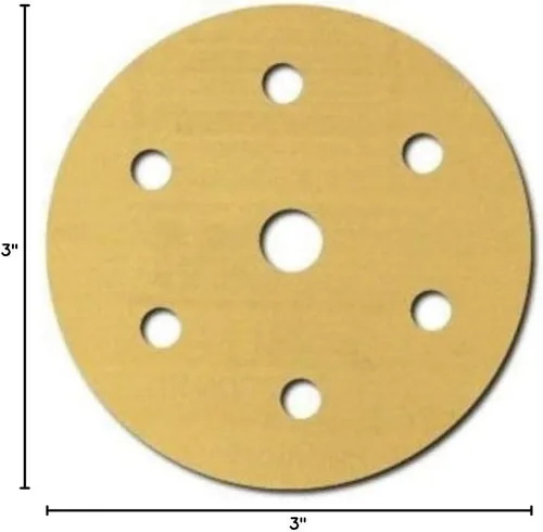Miniatura 9 de 3M 182 Hookit - 236U Oro 6 pulgadas, P1C, disco de película antipolvo., 3, Dorado