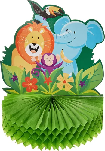 Miniatura 2 de Creative Converting Centro de mesa Jungle Safari, 1 unidad, multicolor, 9 x 11 pulgadas, 1 unidad