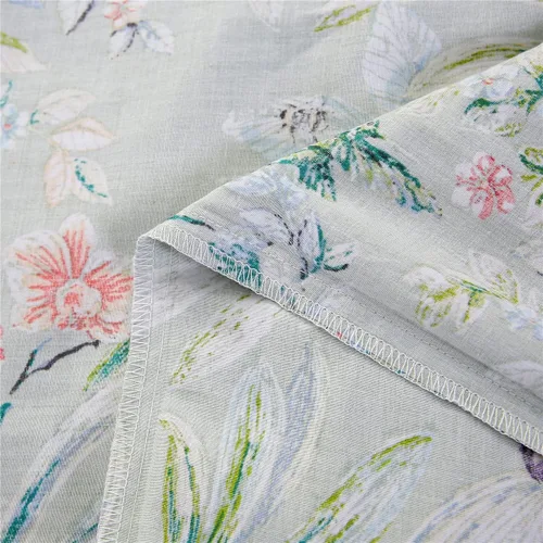 Miniatura 8 de URBONUR Juego de 2 fundas de almohada de 100 % algodón con estampado floral de mariposas, suaves, transpirables, refrescantes, fundas de almohada