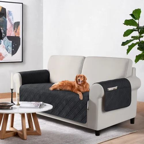 Miniatura 49 de TAOCOCO Fundas de sofá impermeables extragrandes para mascotas y perros con respaldo antideslizante, fundas para asientos de sofá con bolsillo