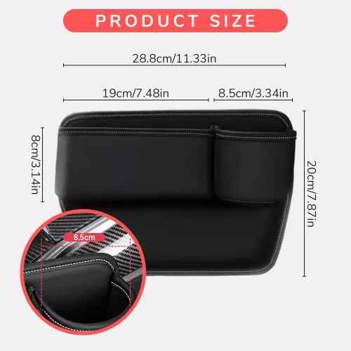 Miniatura 6 de Bolsa de cuero para portavasos de automóvil, caja de almacenamiento para automóvil mejorada 2025 con soporte para tazas, caja de almacenamiento