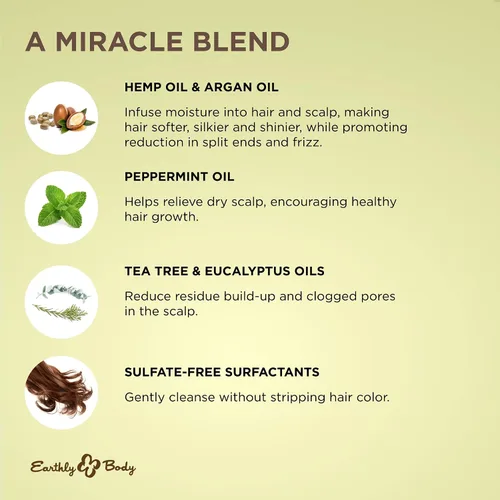 Miniatura 4 de Earthly Body Miracle Oil Tea Tree Shampoo 16 Fl Oz