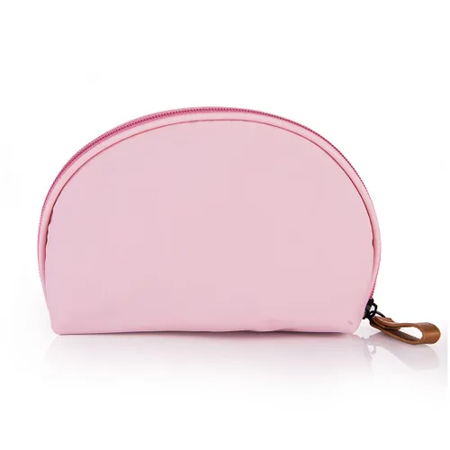 Miniatura 18 de Bolsa de cosméticos media luna Hekyip, neceser de maquillaje para viajes, neceser impermeable portátil para niñas y mujeres, pequeña (TODO NEGRO)