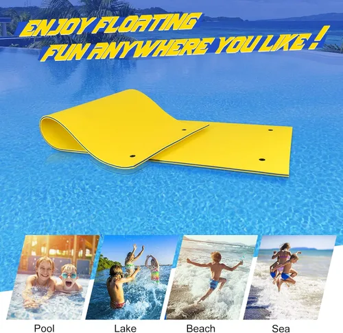 Miniatura 6 de GLACER Alfombrilla de agua flotante, almohadilla de agua flotante, espuma XPE resistente al desgarro, almohadilla flotante grande de 18 x 6 pies