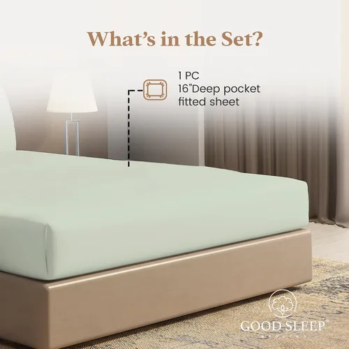 Miniatura 2 de Good Sleep Bedding Sábana Bajera Ajustable Twin XL – 1 Pieza, 100% Algodón Egipcio Sábanas Bajeras Extra Largas Twin XL para Dormitorio, 1000 TC