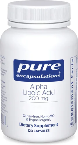 Pure Encapsulations Ácido alfa lipoico 200 mg | Suplemento ALA para apoyo hepático, antioxidantes, salud nerviosa y cardiovascular, radicales libres