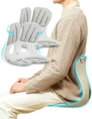 Miniatura 10 de curble Grand Cover, funda desmontable para silla de adulto, soporte ergonómico para respaldo de silla y soporte lumbar (azul)