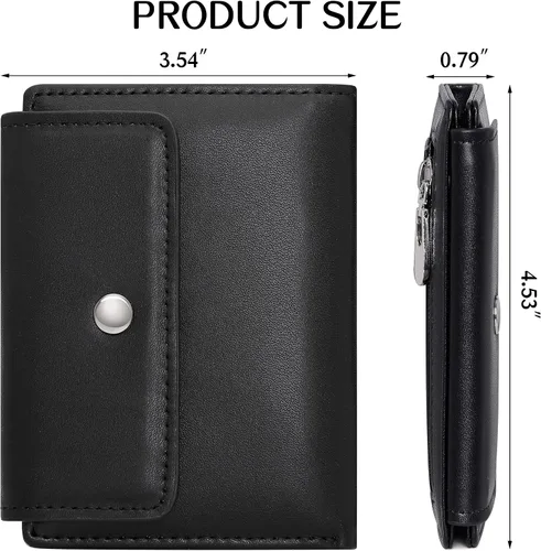 Miniatura 4 de GEEAD Billeteras pequeñas de piel sintética con bloqueo RFID para mujer, cartera delgada para múltiples tarjetas para mujer con bolsillo