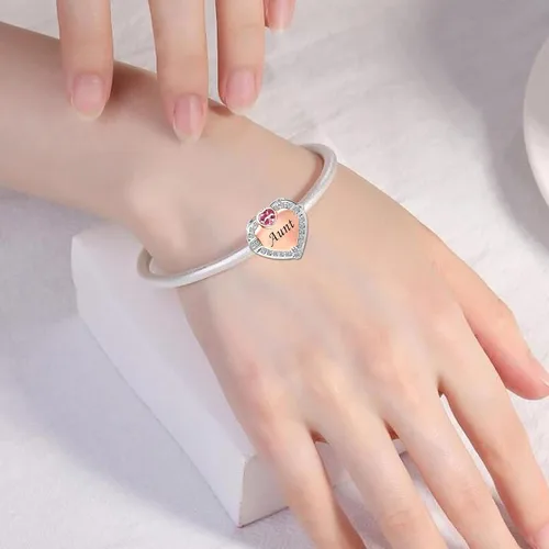 Miniatura 4 de Dijes de cuentas de amor con forma de corazón de oro rosa, compatible con pulseras Pandora, joyería de cumpleaños
