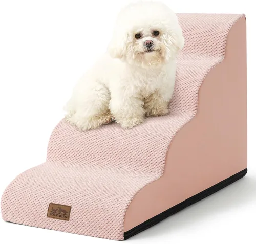 Miniatura 42 de COZY KISS Escaleras para perros pequeños de 11.8 pulgadas de alto, escalón curvado para cachorros, gatos mayores, rampa mediana para mascotas