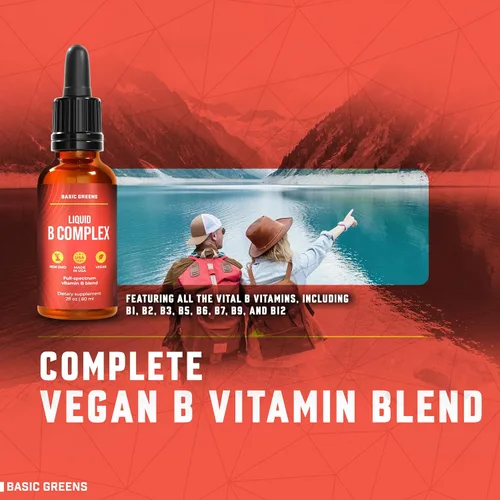 Miniatura 7 de Vitamina B Complex Liquid Drops Vegan – Fórmula sublingual extra fuerte, maximiza la absorción y aumenta la energía – B1, B2, B3, B5, B6, B7, B9