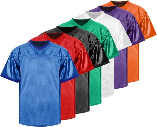 MESOSPERO Jersey de fútbol en blanco, camiseta deportiva, sin botones, ropa de fútbol hip hop para fiesta