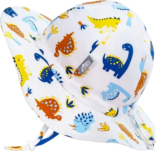 Miniatura 7 de JAN & JUL Sombrero de sol de algodón UPF 50+ con ala ancha para niñas pequeñas