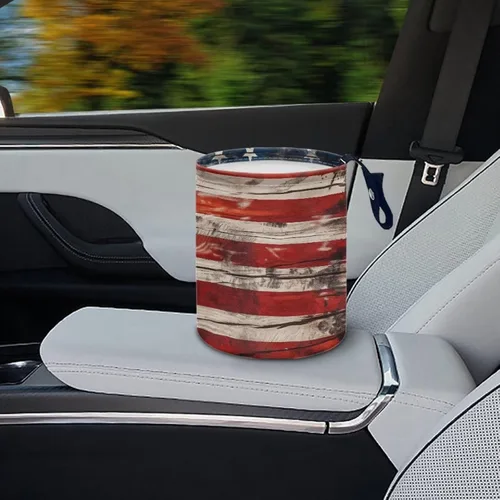 Miniatura 4 de Papelera portátil con bandera de Estados Unidos, reutilizable, impermeable, multiusos, organizador de coche, artículos esenciales para viajes por