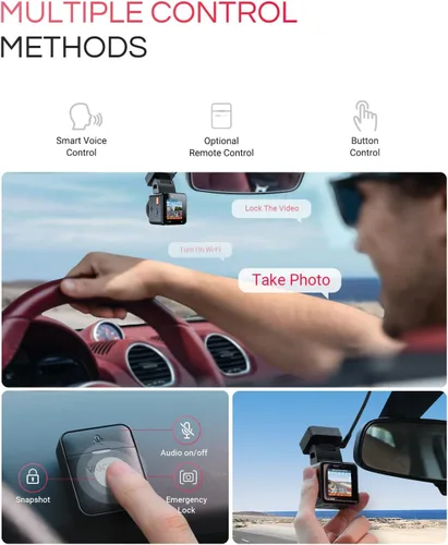 Miniatura 7 de Vantrue Cámara frontal E1 Pro 4K Mini Dash Cam frontal, STARVIS 2 PlatePix HDR visión nocturna para automóvil, GPS WiFi 5G integrado, pantalla IPS