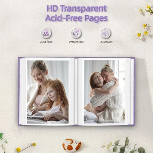 Miniatura 3 de Álbum de fotos popotop 4x6 - 100 fotos, libros de fotos con 100 bolsillos verticales, álbumes con cubierta de lino para fotos familiares, de boda