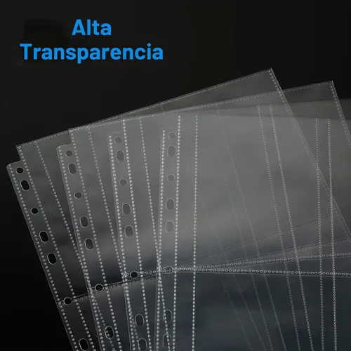 Miniatura 5 de Sooez Paquete de 30 protectores resistentes para fotos o postales, fundas de plástico transparente para carpetas de 3 anillas, dos bolsillos de 5 x
