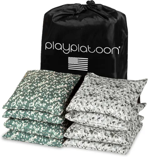 Miniatura 12 de Play Platoon Bolsas de Cornhole Resistentes a la Intemperie - Juego de 8 Bolsas de Frijoles Reglamentarias para Lanzar - Tamaño y Peso Profesional