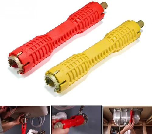 Miniatura 5 de SagaSave Instalador de grifo y fregadero Herramienta multifuncional llave de grifo Herramienta de instalación de fregadero de doble cabezal