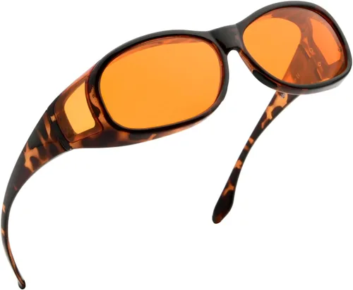 Miniatura 22 de BLUELESS Se ajustan sobre lentes de bloqueo azul con lentes teñidos de naranja, color negro 06-negro-100% bloqueo de luz azul