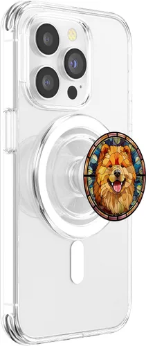 Miniatura 3 de Chow Chow Dog Stained Glass Leadlight Artistic Design PopSockets MagSafe PopGrip for iPhone