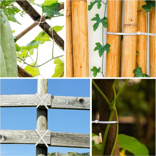 Miniatura 8 de 3000 piezas bridas para cables resistentes a granel, bridas de nailon autobloqueantes para plantas, jardinería, agricultura, rejilla, valla de pared