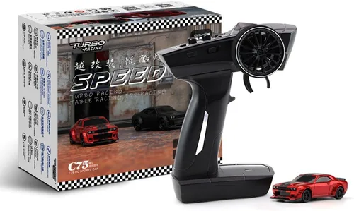 Miniatura 10 de 1:76 Turbo Racing Scale RC Sport Car, Carreras de mesa Control remoto Mini modelo de coche completo proporcional RTR Kit Juguetes (Baoma mini-rojo)