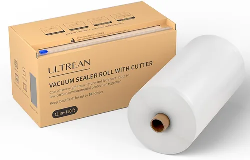 Ultrean - Rollo de bolsas selladoras al vacío de 11" x 45,7 m con cortador, bolsas selladoras al vacío de grado comercial para ahorro de alimentos,
