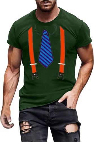 Y2K-Camiseta Estampado divertido Hombre Camisetas Manga Corta Cuello Redondo tipo túnica Blusa ropa Calle Verano