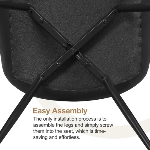 Miniatura 8 de Yaheetech Juego de 4 sillas de comedor modernas tapizadas con asiento de piel sintética y patas de metal para el hogar, cocina, diseño sin brazos